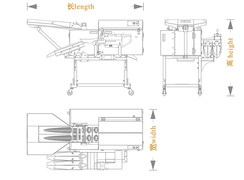 雙排敲蛋機+蛋液雙槽分離機型（長寬高）尺寸