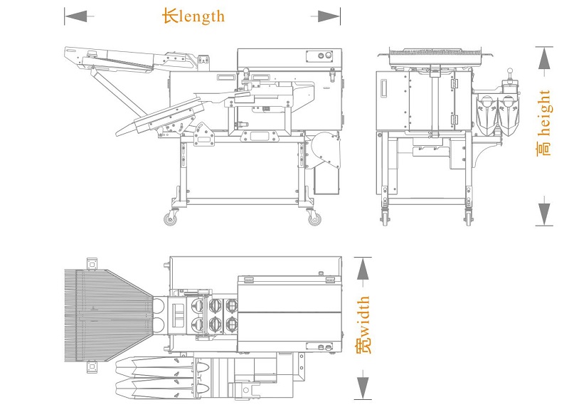 雙排敲蛋機+蛋液雙槽分離+碎殼+對接機型（長寬高）尺寸