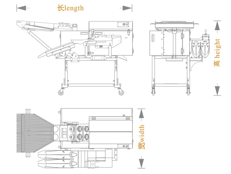 雙排敲蛋機+蛋液雙槽分離+對接版機型（長寬高）尺寸
